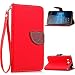 Produktbild Nokia / Microsoft Lumia 950 / N950 Lederoptik PU Leder Hülle (Frei 2 in 1 Ball Touch Pen) CaseHome Nature Blatt Etui Magnetverschluss Stil PU-Leder Brieftasche [Standfunktion] Deckel Klapptasche Schale Flip Foliant Schützende Haut Hüllen Mit Wallet Kartenfach Magnetverschluss Standfunktion Handytasche Taljereep Lanyard Strap Tragen Folio Tasche Schutzhülle(Rot Color)