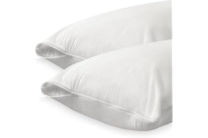 Duérmete Online - Pack 2 Unidades Funda Protectora para Almohada con Cremallera, Impermeable y Transpirable, Tacto Suave, Tejido Algodón Natural, Antiácaros y Antibacterias, Blanco, 75 x 40