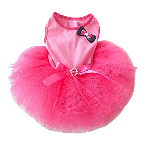 Pink-Bow-Small-Pet-Dog-Clothes-Dress-Pink
