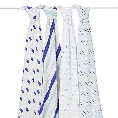 aden + anais Classic Swaddle (High Seas, Pack of 4)