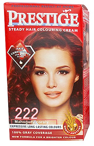 Vip's prestige crema colorante para el cabello, color caoba de coral 222