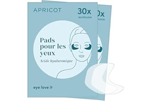 APRICOT BEAUTY & HEALTHCARE APRICOT Lot de 2 coussinets pour les yeux à l'acide hyaluronique en silicone médical avec acide hyaluronique à faible poids moléculaire – Réutilisables jusqu'à 30 fois, confirmés dermatologiquement