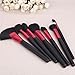 dodocool Professional Wood 32Pcs Makeup Brushes Kit Cosmetic Make Up Set + Pouch Bag Case (32PCS, Rose Red Ferrule)