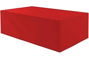 Planesium Housse pour Table de Jardin, Housse de Protection Bâche Imperméable pour Meubles Jardin et Hivernage Mobilier Salon de Jardin 575g/m 160cm x 140cm x 100cm Rouge