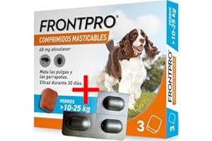 Allary 7 Set I Frontpro antiparasitaire Flea and Tick Tablets for Dog (10-25 kg) 3 x 68mg Plus 3 comprimés de Vermifuge