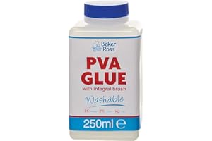 Baker Ross FN284 PVA Glue with Integral Brush - Pack of 1, Spreadable Glue for Arts and Crafts