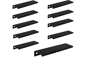 MARGUERASW MARGUERAS 10pcs noir Poignée d’Armoire de Cuisine Meuble Tiroir (128MM, noir)