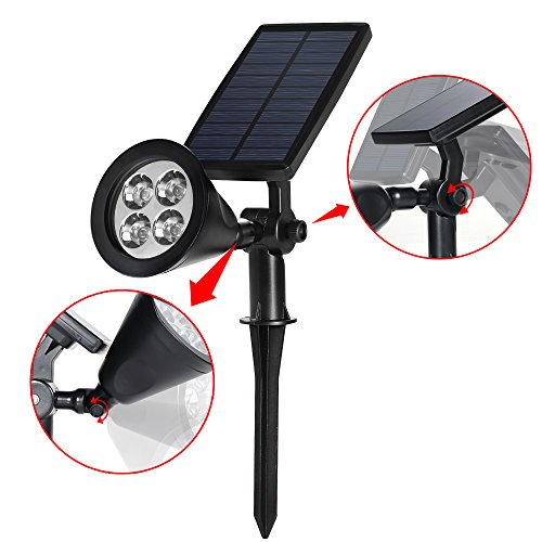 Gartenleuchte Solarleuchte 200 LM Strahler mit 3 Modus wetterbeständige Solar lampe Wegelampe Außenbeleuchtung für Garten, Balkon usw. - 2