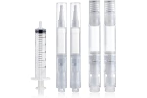 Zayookey 4pcs Large Capacity Touch-Up Paint Pen Drywall Repair Kit 5ml+6ml Fillable Brush Pens for Interior Touch Ups to Drywall Cabinets Furniture Repair with 1 Touchup Paint Syringe