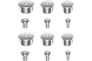 FINDIR 12 Stück Holzdübel Set Zentrierspitzen Dübelmarkierer 4 mm 5 mm 6 mm 8 mm 10 mm 12 mm Dübelspitzen Dübelfix Dübel Zentrierstift Runder Holz Tenon Bit Werkzeug zum Positionieren