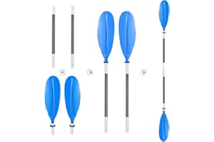 HEIMUNI Pagaia Doppia Kayak 222cm, Pagaia SUP Regolabile Alluminio per Canoa, Kayak Gonfiabile, SUP Barche Gommone, Pagaia Doppia Canoa