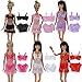 Produktbild Zantec 6pcs Puppe Kleidung Sexy Pyjamas Dessous Bademode Spitze Braces Rock BH Briefs Set für Barbie Puppe