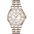 Tissot womens Tissot Chemin des Tourelles Powermatic 80 Lady 316L stainless steel case with rose gold PVD coating Automatic Watch, Grey, Stainless steel, 16 (T0992072211802), Grey