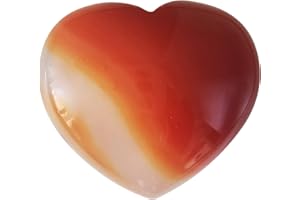 Lovionus89 Naturale Strisce Agata Cuore Amore Intagliato Palmo Tasca Chakra Energia Cristallo e Pietra di Guarigione,45mm