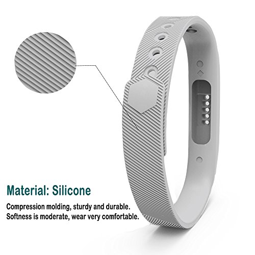 Für Fitbit Flex 2 Zubehör Ersatz Armband – iFeeker Classic Weiche Silikon Metall Schließe Uhr Buckle Design Armband Halter Tasche für 2016 Fitbit Flex 2 Fitness Activity Tracker (Klein oder Groß) - 2