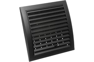 EUROPLAST 190x190mm Griglia di Ventilazione Regolabile con Zanzariera - Griglie D'Aerazione - Plastica ABS Antracite