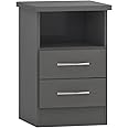 Seconique Nevada 2 Drawer Bedside in 3D Effect Grey