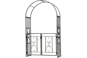 EASYLIFE LIFESTYLE SOLUTIONS Easylife Victorian Style Garden Arch and Gate for Outdoor Spaces, Gardens and Paths H206xW114xD50cm - Fully Guaranteed