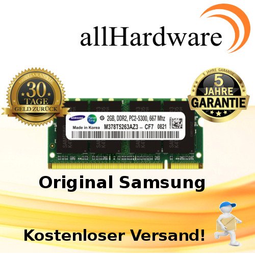 Preisvergleich Produktbild Samsung 2GB Arbeitsspeicher für HP-Compaq Presario Notebook CQ60-160EV