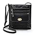 Produktbild WOCACHI Damen Ledertasche Cross Body Schulter Umhängetasche (Schwarz)