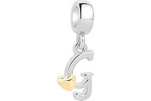 Symretie Ciondolo charm lettera argento sterling 925, compatibile con bracciali e collane europei, per regali di Natale per la festa della mamma da donna 238