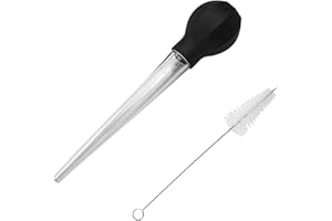 Lam-lord Seringue à dinde pour la cuisine, poire à dinde en silicone avec brosse de nettoyage, résistante à la chaleur, pour la cuisson de la dinde, du bœuf, du porc, du barbecue