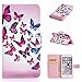 Produktbild Apple iPhone 6 Plus Fall, Leather Case für iPhone 6S Plus, iFeeker Mappen-Kasten für iPhone 6 Plus / iPhone 6S Plus Flip Case für iPhone 6 Plus / 6s Plus Schöne (Bunte Schmetterlinge) Muster Entwurf PU Leder Magnetischer Schlag Abdeckungs Standplatz Mappen Hülle mit weichen TPU innere Schutz Auto und Karten Slots für iPhone6 plus / 6S plus mit 1 x Ausgeglichenes Glas Screen Protector
