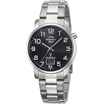 Master Time Funk Quarz Herren Uhr Analog-Digital Mit Leder Armband MTGS