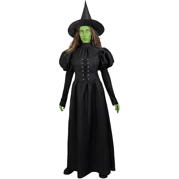 Böse Hexe Des Westens Kostüm Für Mädchen – Inkl. Kleid, Hut, Strumpfhose & Gesichtsfarbe, Größe M (6–8 Jahre)
