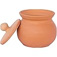 A KARVEER Crafts Terracotta Clay Dahi Handi Pot Chach Handi Pot/Natural Earthen Clay Cold Curd Pot 500 ML for Kitchen Ware Non Toxic Clay Curd Pot Handi
