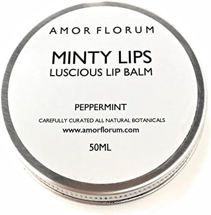 Luscious LIP BALM - MINTY LIPS - 50ml - by AMOR FLORUM - Made with the highest quality clean and natural botanicals. A super rich and nourishing Lip Balm with Mint. Luxurious, nourishing and packed with nature's powerful humectants - with a zingy touch of peppermint oil to make your lips tingle.