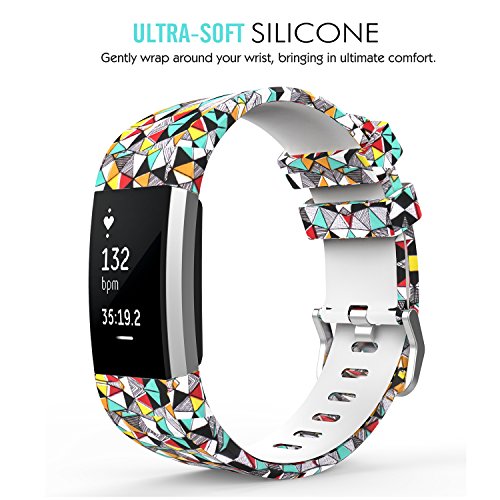MoKo Fitbit Charge 2 Armband, [Muster Serie]Silikon Sportarmband Uhrenarmband Uhr Erstatzband für Charge 2 Smartwatch Zur Herzfrequenz und Fitnessaufzeichnung, Armbandlänge 145mm-210mm, Bunt Diamanten - 2