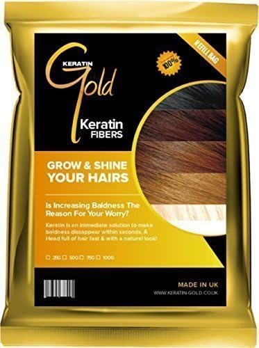 Keratin Gold™ Thickening Hair Fiber/Fibre Refill (Hair Loss &amp; Thinning Solution) (25 Grams, Black)