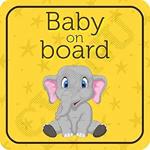KREEPO Baby On Board Kids Safety Warning Sticker for Driver, Safety Caution Sign Stickers CV-27