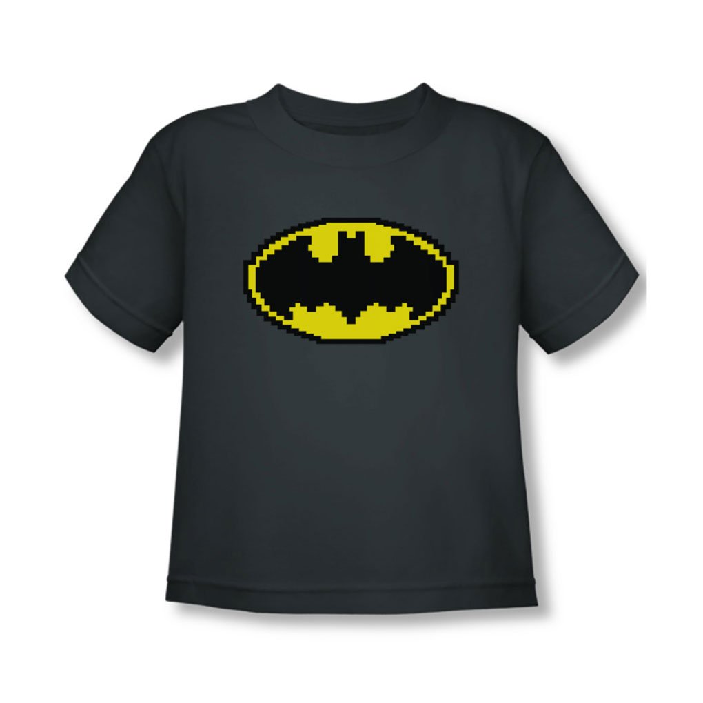 Batman-Kleinkind-Pixel-Symbol-T-Shirt-4T-Charcoal