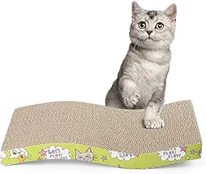 Dog Trust Cat Scratch Board Lounge Pet Corrugated Cardboard with Catnip for Cat