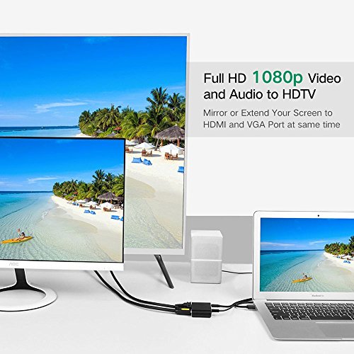 Lightning Digital AV Adapter, HuiHeng Intelligent Conversion Adapter Powered by EZcast USB to HDMI/VGA/Audio For IOS and Android Devices Windows Computers (Black) - 7