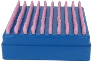 Utoolmart 4 mm Schleifsteinspitzen, Zylinder, Korund, Pfirsichspitze, Polierscheiben, 3 mm Schaft, 100 Stück