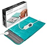 LIVIVO Electric Heated Fleece Pad with Washable Fleece Cover, Detachable Digital Controller, 3 Temperature Settings | for Back Neck Abdominal & Body Pain Ideal for Relief Stiff Joint & Muscle Pain