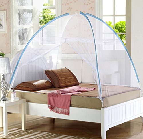 Preisvergleich Produktbild jlysheng Sensibilisierung der Verschlüsselung Jurten bett Moskitonetze doppelte Öffnung unten Reißverschluss faltbar weiß, 1,8 m Bett