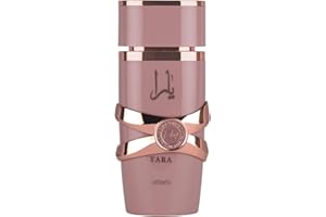 Lattafa Yara Elixir Eau de Parfum, diseño en rosa y oro, lujosa botella de cristal, perfume para mujer de 100 ml