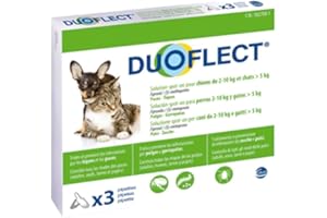 DUOFLECT CEVA Soluzione Anti-pulci/pidocchi/zecche, per Gatto/Cane (Confezione da 3 Pipette)