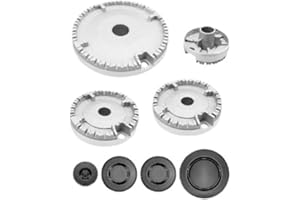 SPORTARC Herdhut-Set, Herddeckel, Ofen-Gasherd-Brenner, Krone, Flammenkappe, Gasbrenner-Flammen-Kappe (konkav)