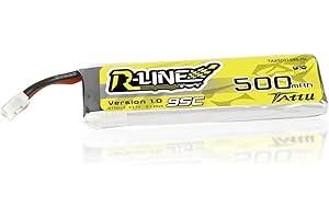 Tattu 3.7V bateria Litio 500mAh Lipo Batería 95C Batería con JST-PHR-2P Conector para Multirotor FPV Dalle dimensioni 100 a 180 UAV Drone RC quadrocopter