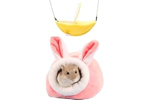 xixi-home Hamster Bed Winter Warm Guinea Pig Bed 2 Pack Small Animal Winter House Hamster Cotton Nest Hamster Hanging Hammock Large Hideout for Dwarf Rat Mouse