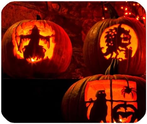 Halloween Scary Night Pumpkins Witch Lights Rectangle Gaming Mouse Pad Mousepad