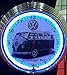 Produktbild NEONUHR NEON CLOCK GRAUER VW BUS T1 VOLKSWAGEN WANDUHR BELEUCHTET MIT BLAUEN NEON RING-ERHÄLTLICH AUCH MIT ANDEREN NEON FARBEN-SIEHEN VERGLEICHSBILDER!