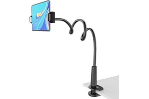 ZHCIHO Gooseneck Phone Holder, 360 Adjustable Tablet Holder, Flexible Arm Clip Tablet Stand for iPad Air, Galaxy Tabs, Kindle Fire & Devices 4-10.5"