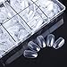 Ejiubas Clear Ballerina Design Full Cover Artificial False Nail Tip - Pack of 500 Pcs with Clear Case