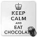 Produktbild BGLKCS Keep Calm Mauspads,Eat Chocolate Phrase with Kingdom Crown Black and White Pictogram Composition,Standard Size Rectangle Non-Slip Rubber Mousepad,Black White